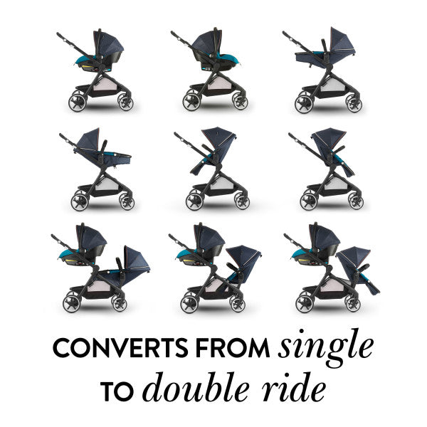 Evenflo - GOLD SensorSafe Pivot Xpand Smart Modular Travel System - Single to Double - Moonstone