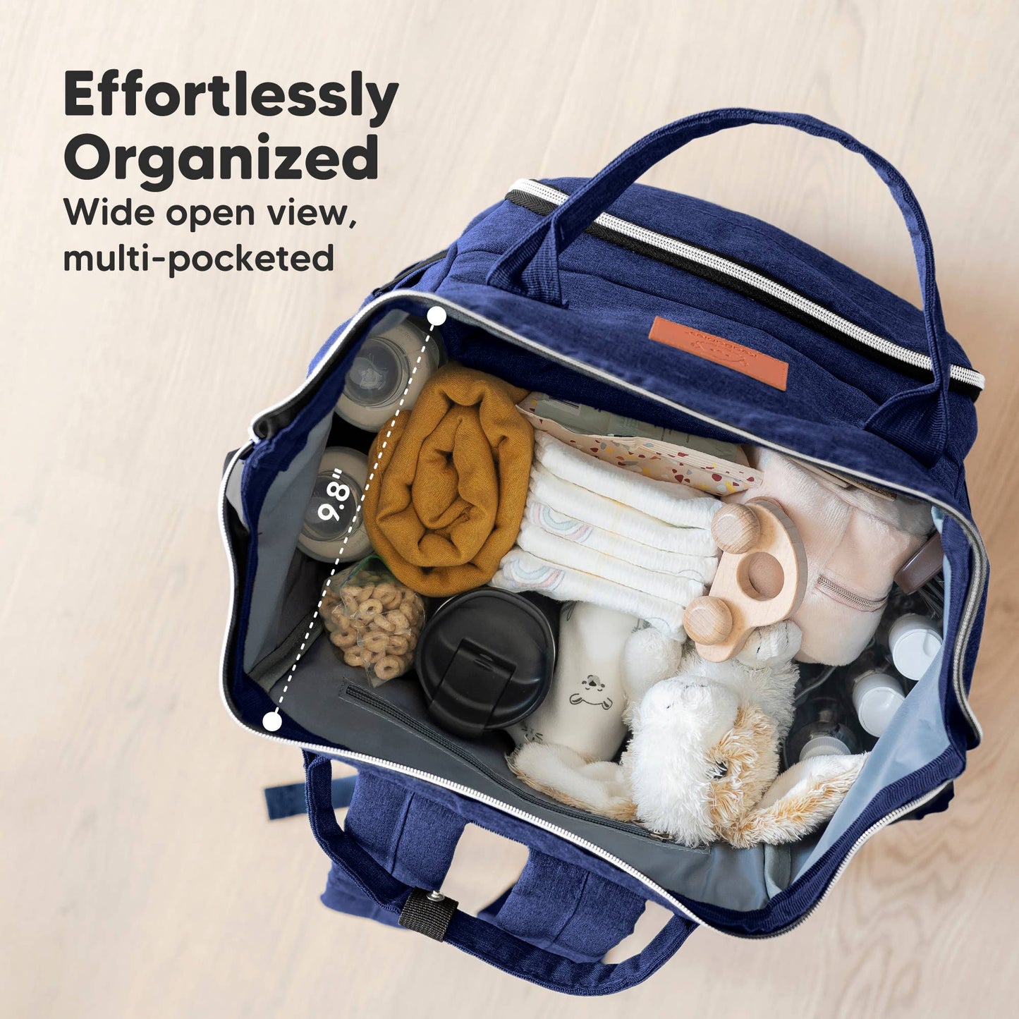 KeaBabies - Original Diaper Bag Backpack, Baby Bags with Changing Pad: Marine Blue