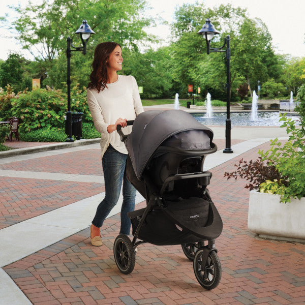 Evenflo - Folio3 Stroll & Jog Travel System with LiteMax 35 Infant Car Seat (Avenue Gray)
