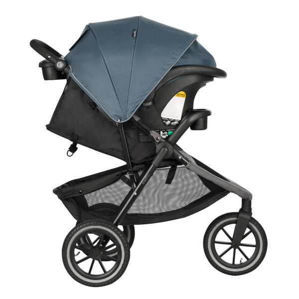 Evenflo - Folio3 Stroll & Jog Travel System With LiteMax 35 Infant Car Seat Skyline Blue