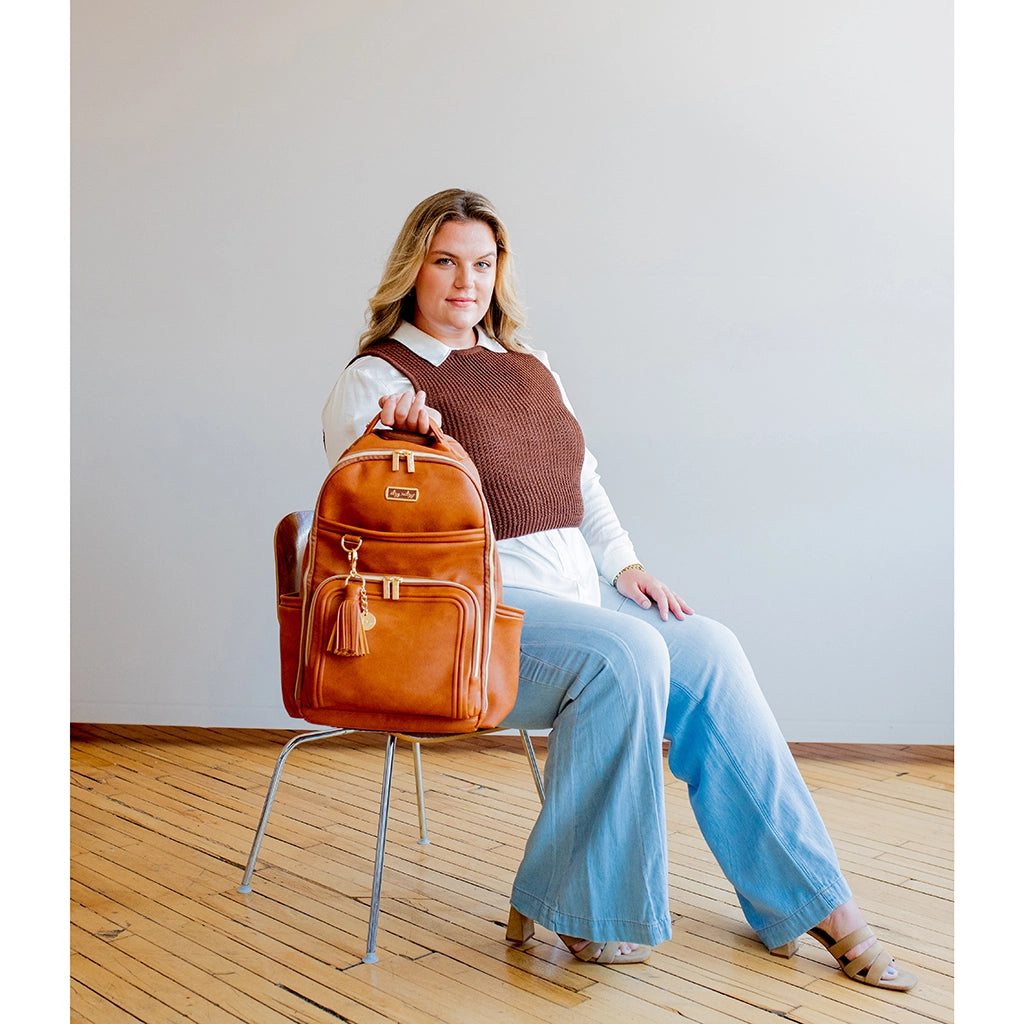Itzy Ritzy - Cognac Boss Plus Backpack Diaper Bag