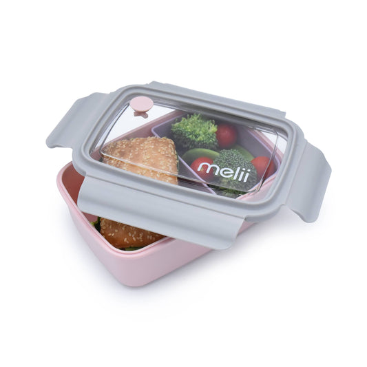 Melii - Bento Box with Removable Compartments: 800ml pink purple grey