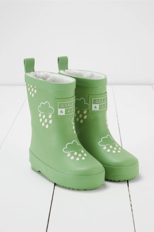 Grass & Air - Colour Changing Rain Boots (Wellies) - Olive Green