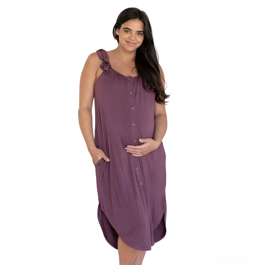 Kindred Bravely - Ruffle Strap Labor & Delivery Gown