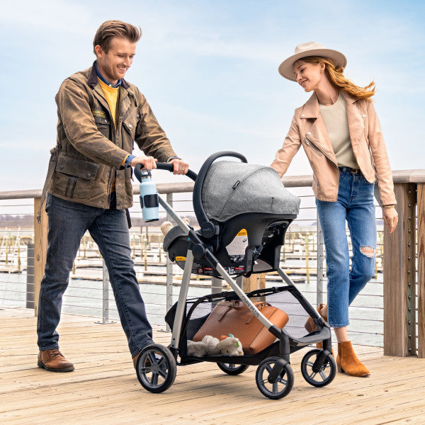 Evenflo - Omni Plus Modular Travel System with LiteMax Sport Rear-Facing Infant Car Seat (Mylar Gray)