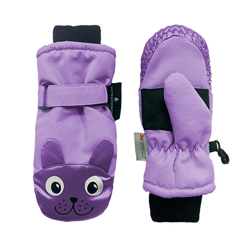 Critter Faces Ski Mitten w. Thinsulate Size 2-4