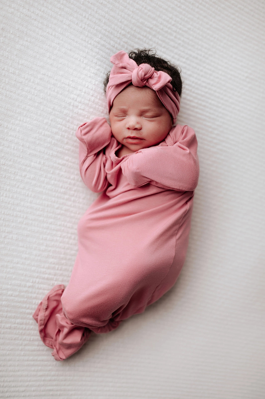 Three Little Tots - Knotted Newborn Gown - Rose