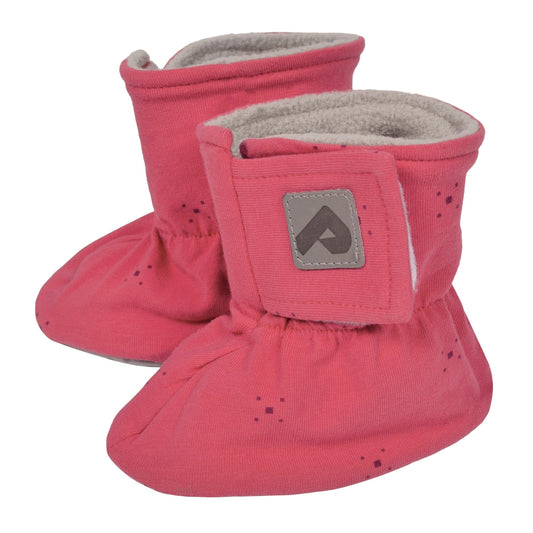 Perlimpinpin - Cotton Booties - Pink Squares