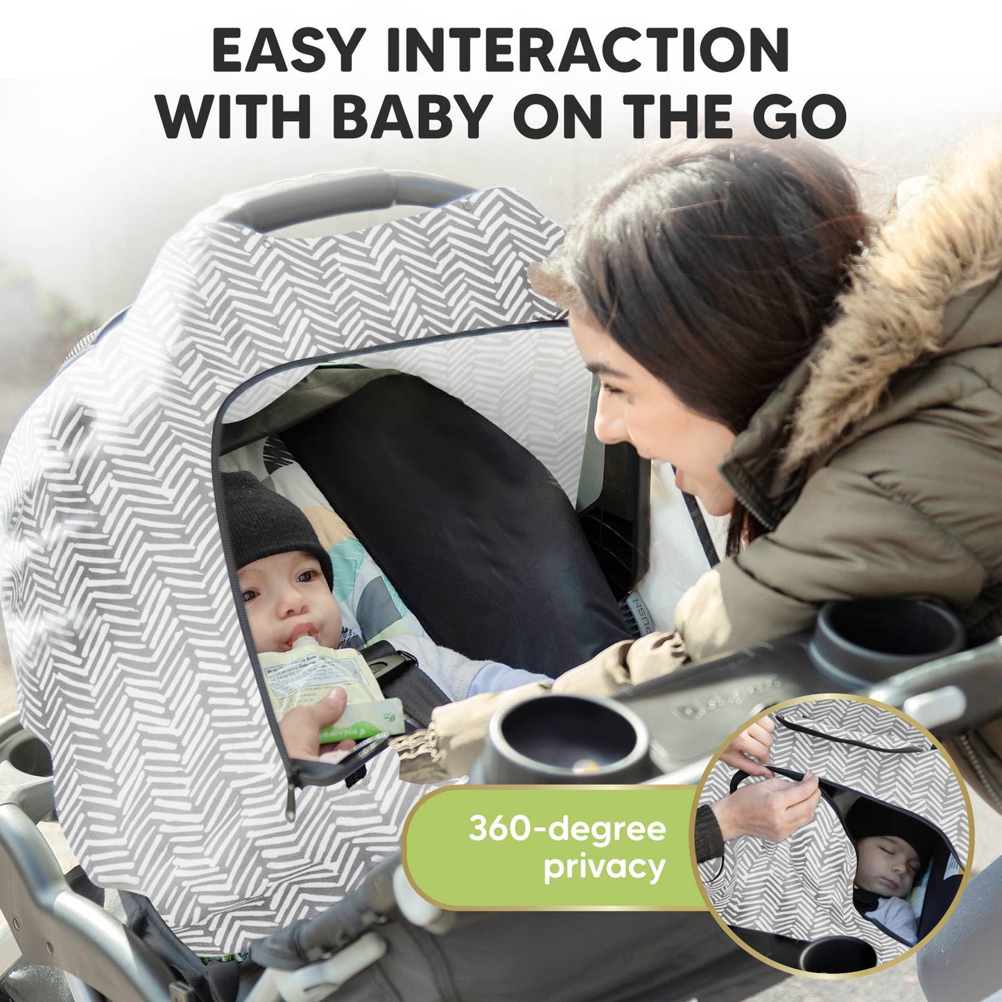 KeaBabies Warmzy Baby Carseat Cover (Herringbone) ARRIVING FIRST WEEK OF DECEMBER