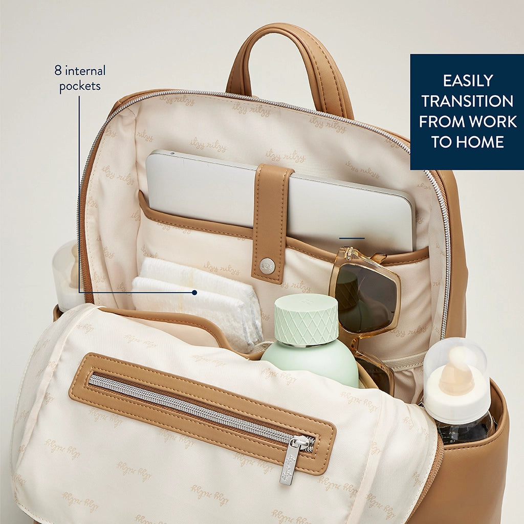 Itzy Ritzy - Eras Backpack Diaper Bag - Chai Latte