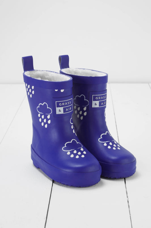 Grass & Air - Colour Changing Rain Boots (Wellies) - Inky Blue