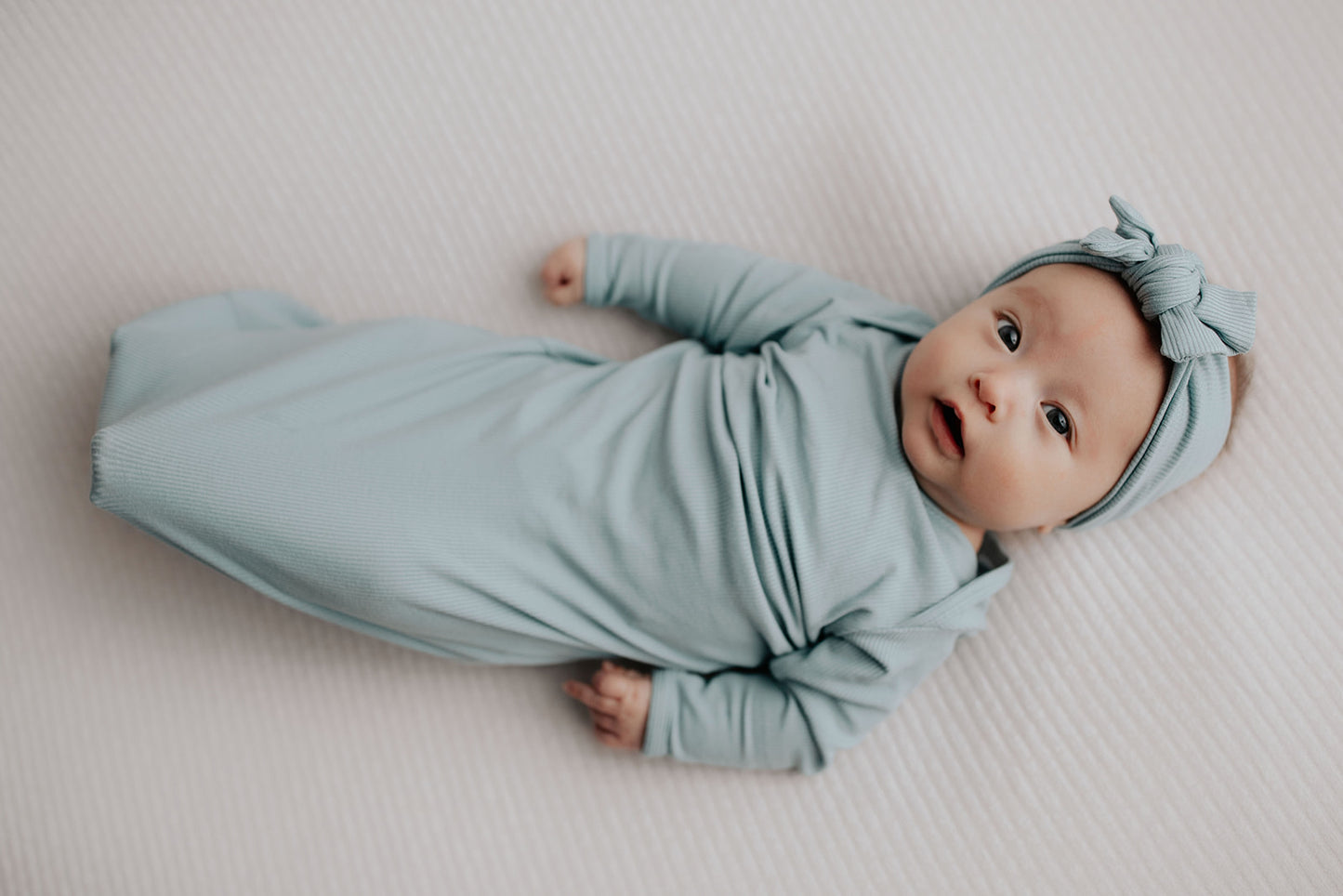 Three Little Tots - Knotted Newborn Gown - Blue Bird
