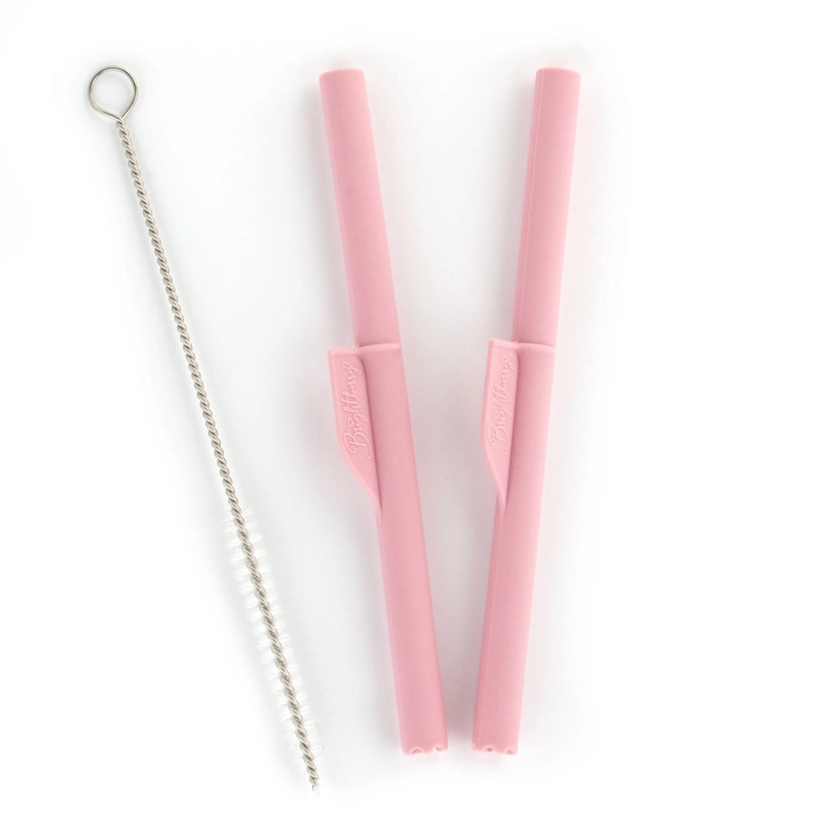 Brightberry - Silicone Straws with Stopper (Set of 2)
