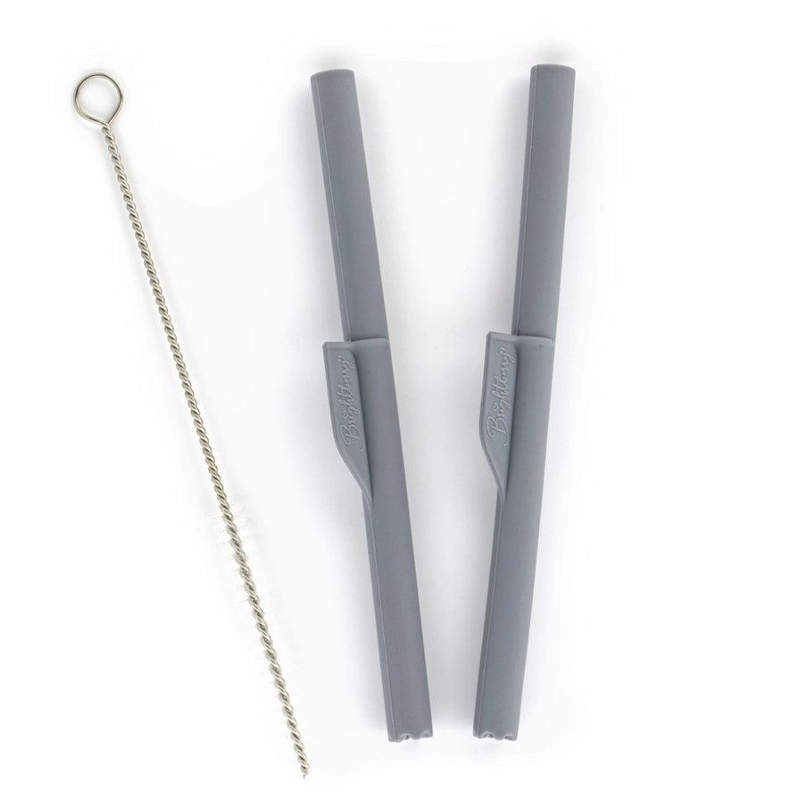 Brightberry - Silicone Straws with Stopper (Set of 2)