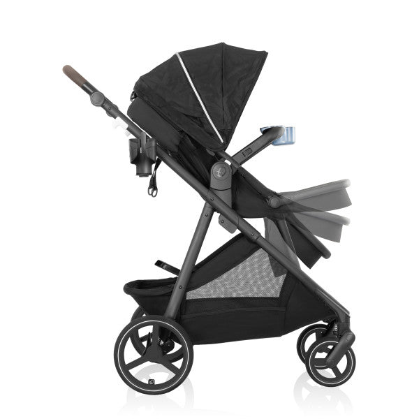Evenflo Shyft Intuiti+ Travel System featuring Revolve180 LiteMax NXT with SensorySoothe (Dubhan Black)