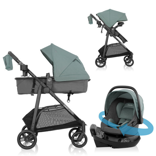 Evenflo Omni Ultra Travel System with Revolve180 LiteMax NXT Rotational Infant Car Seat - Pacific Green