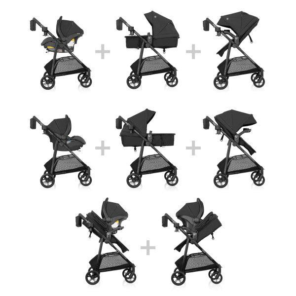 Evenflo Omni Signature Travel System with LiteMax Infant Car Seat (Porto Black)