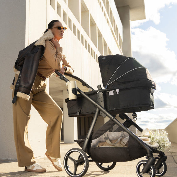 Evenflo Shyft Intuiti+ Travel System featuring Revolve180 LiteMax NXT with SensorySoothe (Dubhan Black)