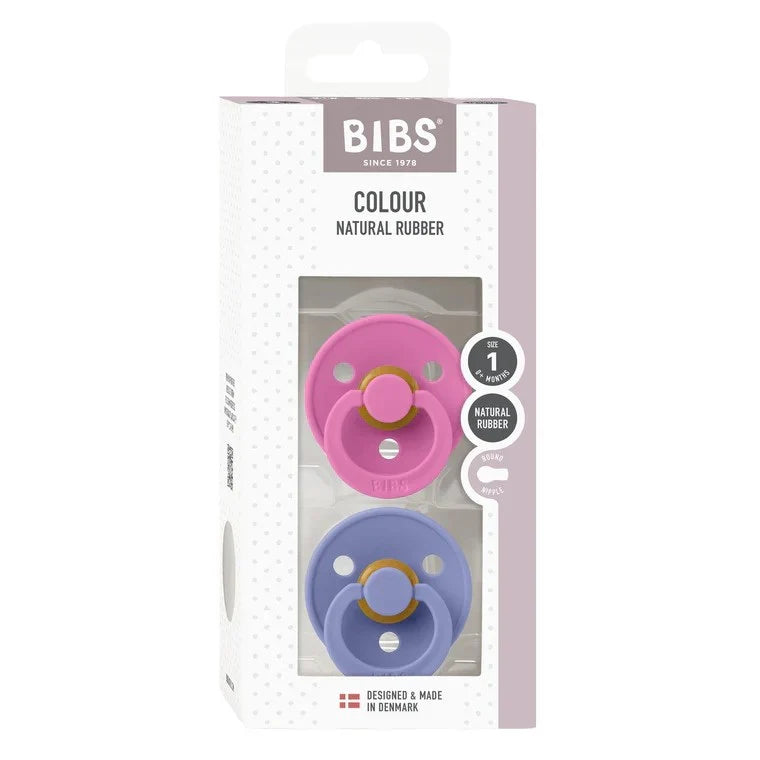 BIBS - Latex Pacifier 2 Pack - Bubblegum + Peri