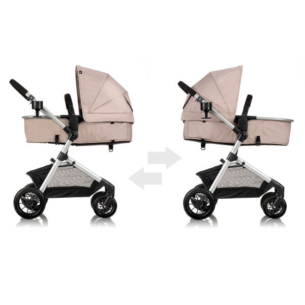 Evenflo Pivot Modular Travel System With SafeMax Car Seat - Sandstone Beige