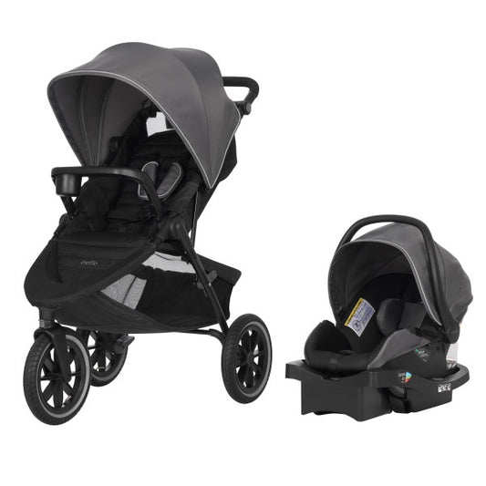 Evenflo - Folio3 Stroll & Jog Travel System with LiteMax 35 Infant Car Seat (Avenue Gray)