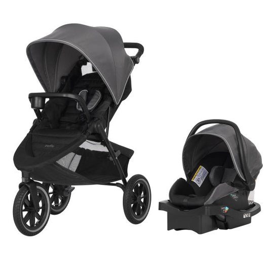 Evenflo - Folio3 Stroll & Jog Travel System with LiteMax 35 Infant Car Seat (Avenue Gray)