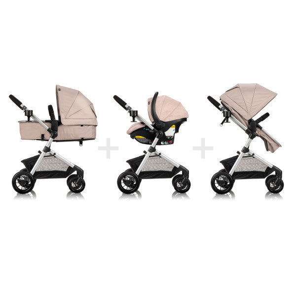 Evenflo Pivot Modular Travel System With SafeMax Car Seat - Sandstone Beige