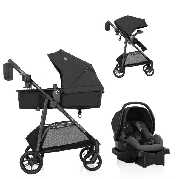 Evenflo Omni Signature Travel System with LiteMax Infant Car Seat (Porto Black)