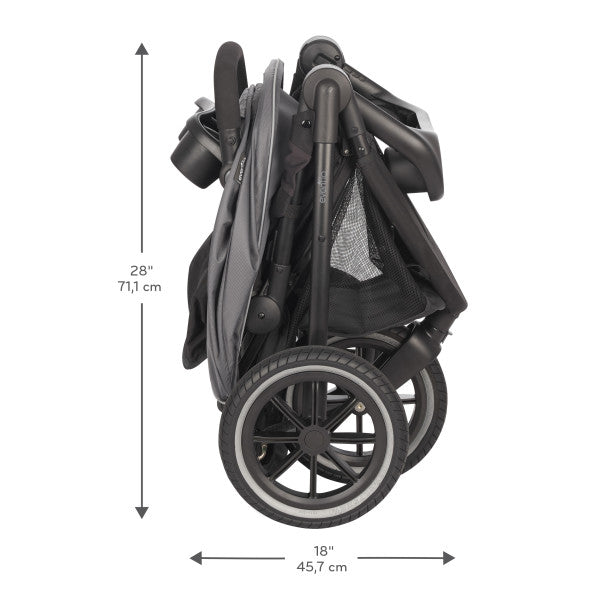 Evenflo - Folio3 Stroll & Jog Travel System with LiteMax 35 Infant Car Seat (Avenue Gray)