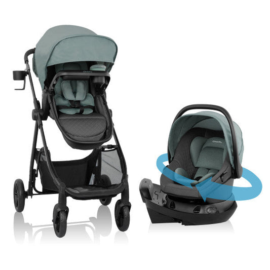 Evenflo Omni Ultra Travel System with Revolve180 LiteMax NXT Rotational Infant Car Seat - Pacific Green