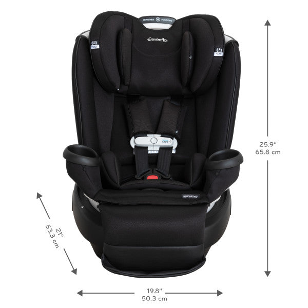 Evenflo - Gold Revolve360 Extend All-in-One Rotational Car Seat with SensorSafe (Onyx Black)