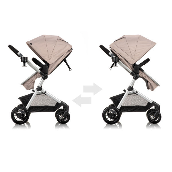 Evenflo Pivot Modular Travel System With SafeMax Car Seat - Sandstone Beige