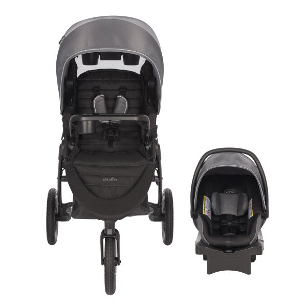 Evenflo - Folio3 Stroll & Jog Travel System with LiteMax 35 Infant Car Seat (Avenue Gray)