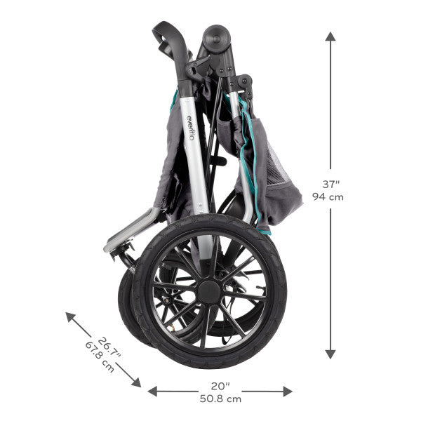 🔥 HOT DEAL 🔥 Evenflo - Victory Plus Jogging Stroller Travel System with LiteMax Infant Car Seat Malibu