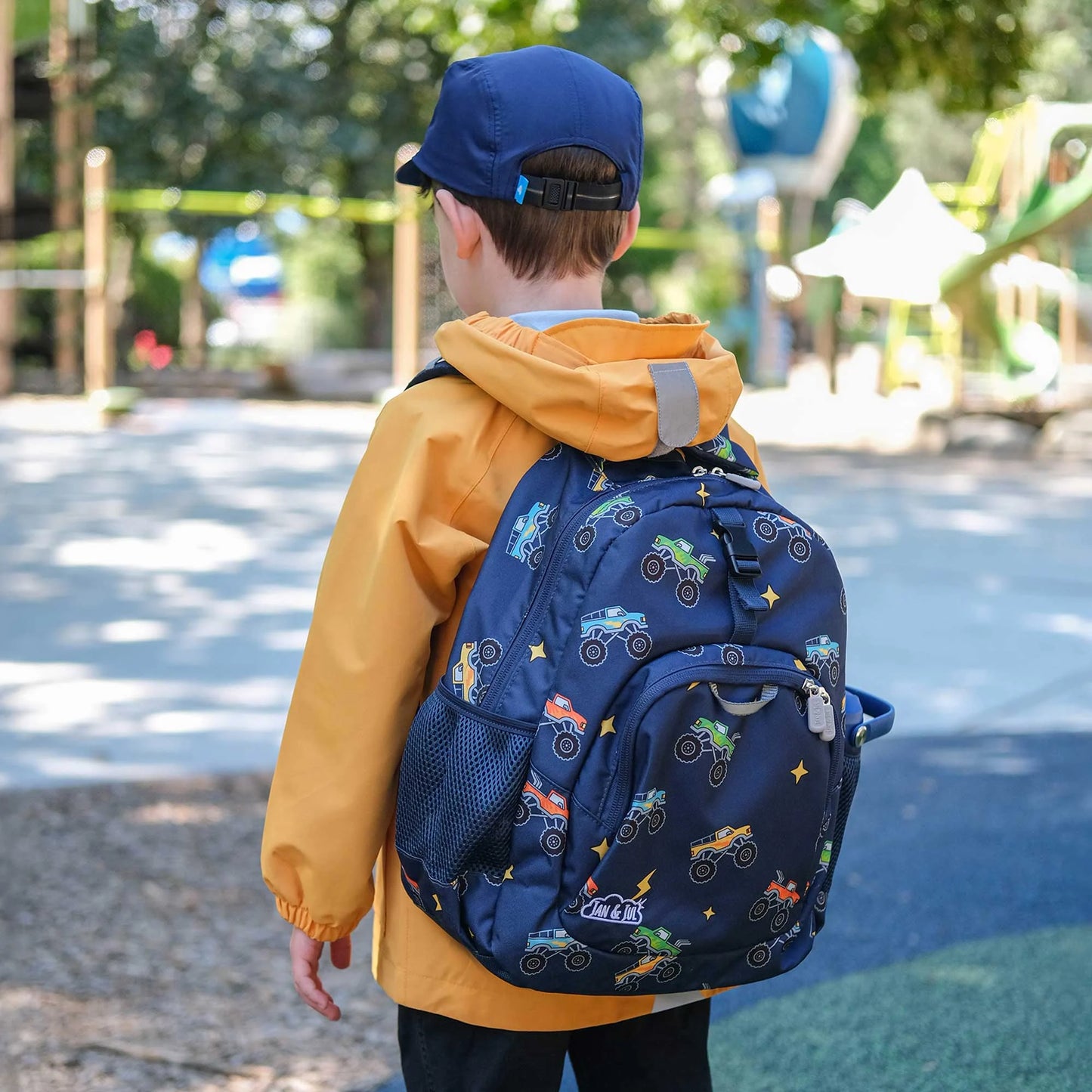 Jan + Jul - Little Xplorer Kids' Backpack - Big Trucks