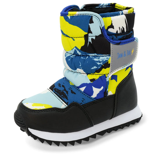 Jan + Jul - Toasty-Dry Puffy Winter Boots - Neon Peaks
