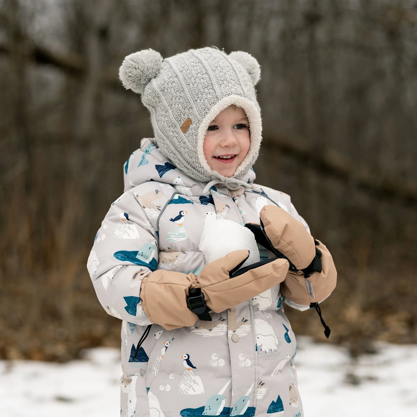 Jan + Jul - Toasty-Dry Waterproof Snow Mittens - Soft Brown