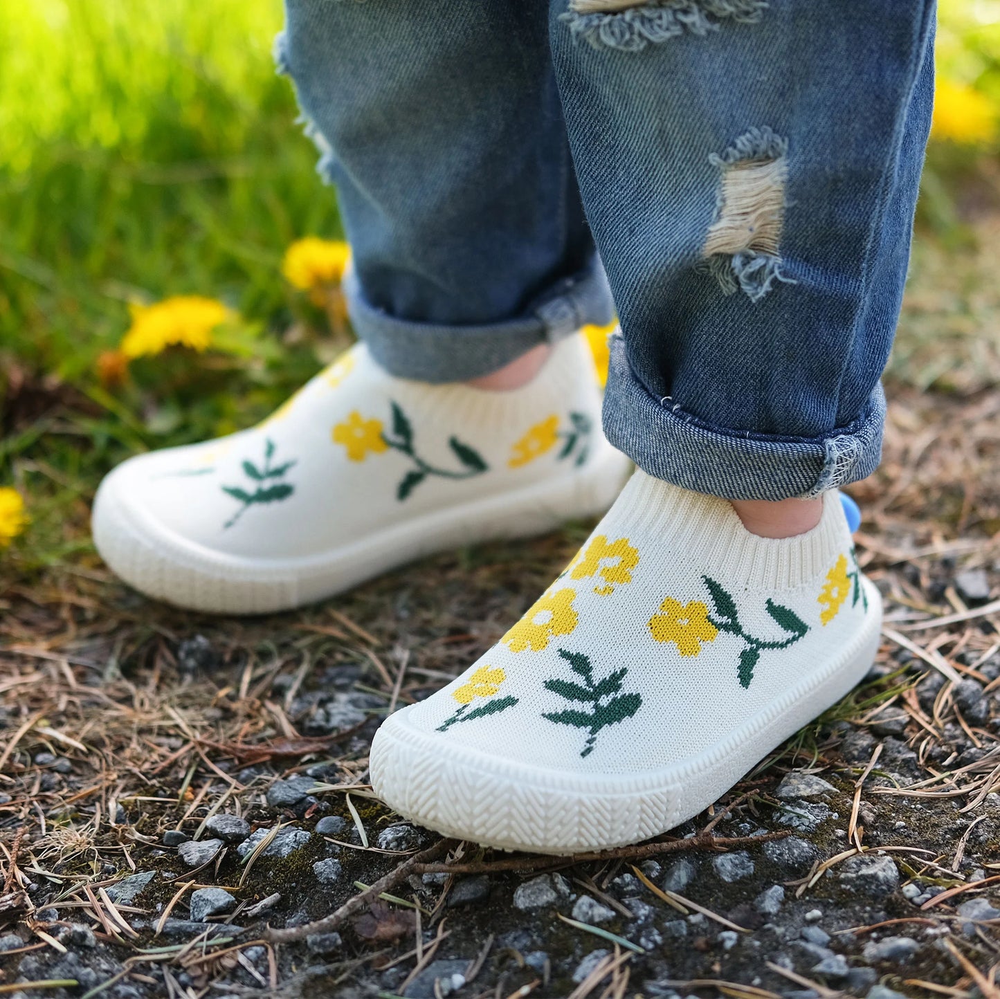 Jan + Jul - Xplorer Knit Shoes - Yellow Flower