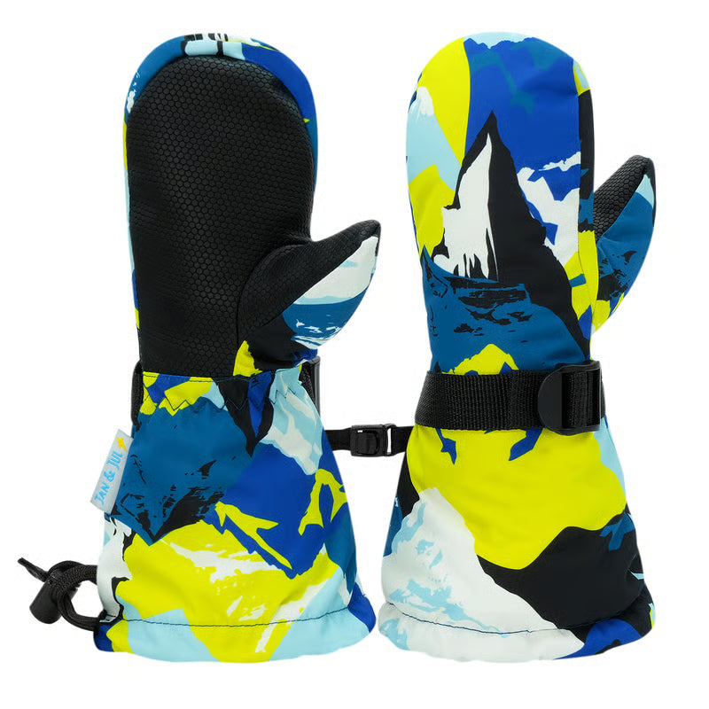 Jan + Jul - Toasty-Dry Waterproof Snow Mittens - Neon Peaks