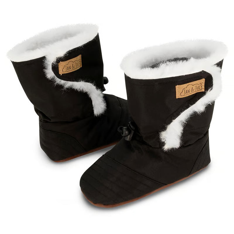 Jan + Jul - Stay Put Winter Baby Booties - Black