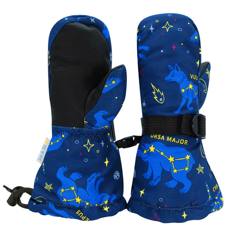 Jan + Jul - Toasty-Dry Waterproof Snow Mittens - Constellations