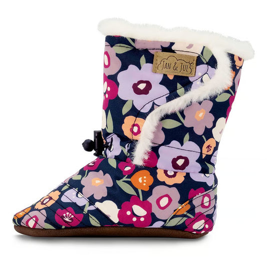 Jan + Jul - Stay Put Winter Baby Booties - Winter Flowers