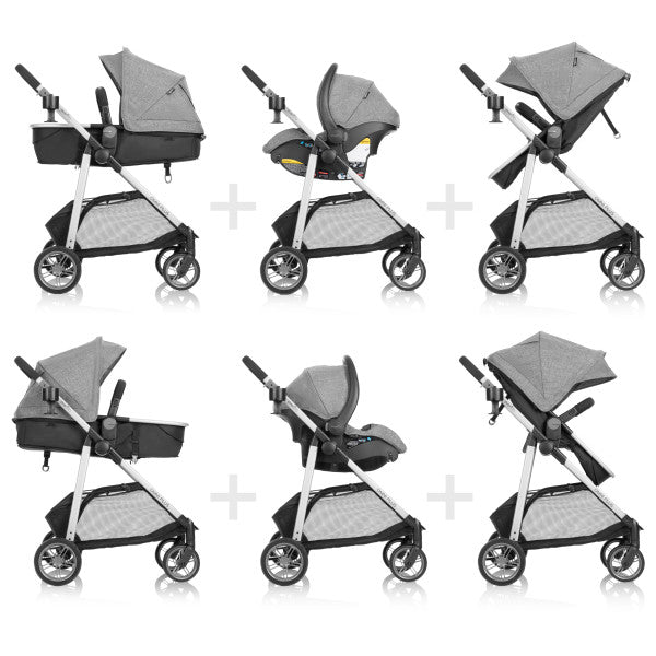 Evenflo - Omni Plus Modular Travel System with LiteMax Sport Rear-Facing Infant Car Seat (Mylar Gray)