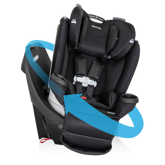 Evenflo - Gold Revolve360 Extend All-in-One Rotational Car Seat with SensorSafe (Onyx Black)