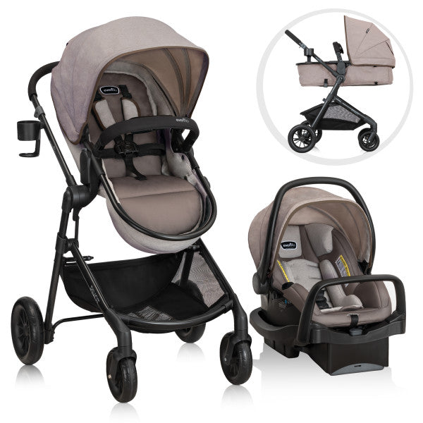 Evenflo - Pivot Modular Travel System with LiteMax Infant Car Seat with Anti-Rebound Bar (DESERT TAN)