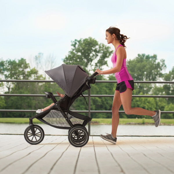 *NEW* Evenflo - Folio3 Stroll & Jog Travel System with LiteMax 35 Infant Car Seat (Avenue Gray)