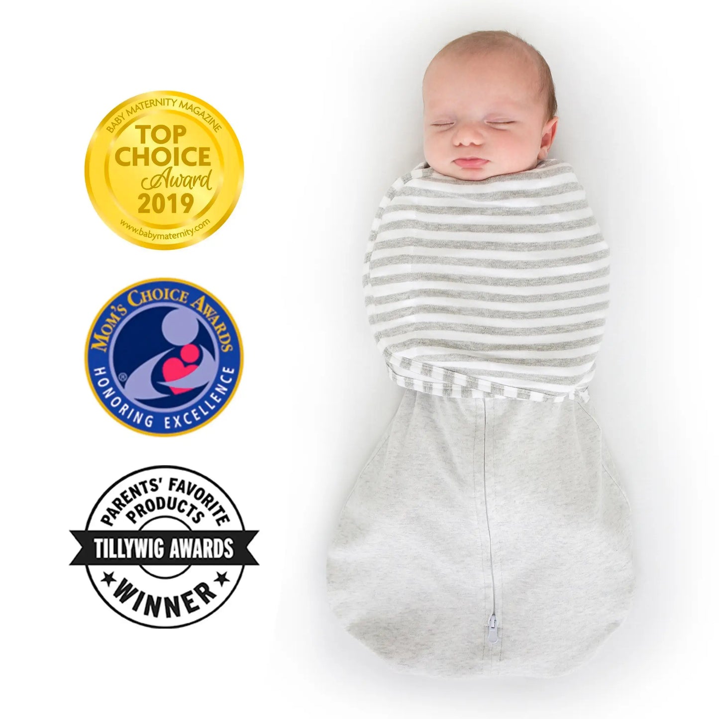 Omni Swaddle Sack w Wrap and Arms Up Sleeves - Stripes