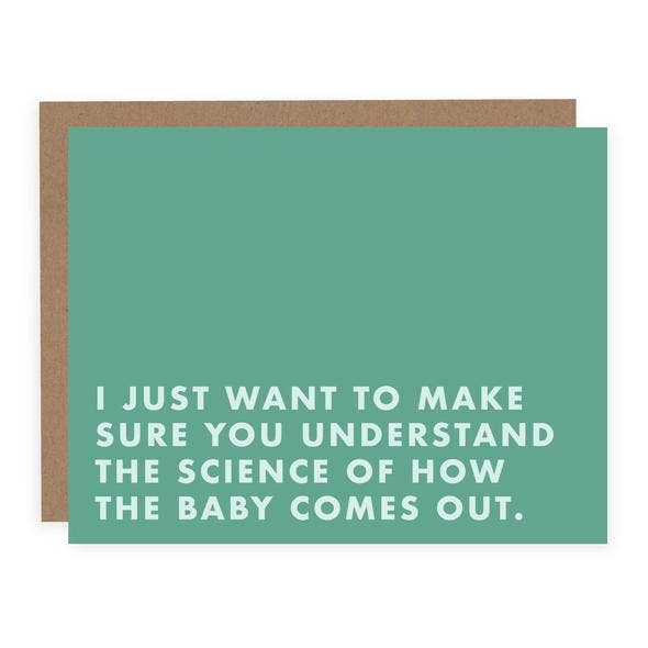 The Science of How the Baby Comes Out | Funny Pregnancy Card
