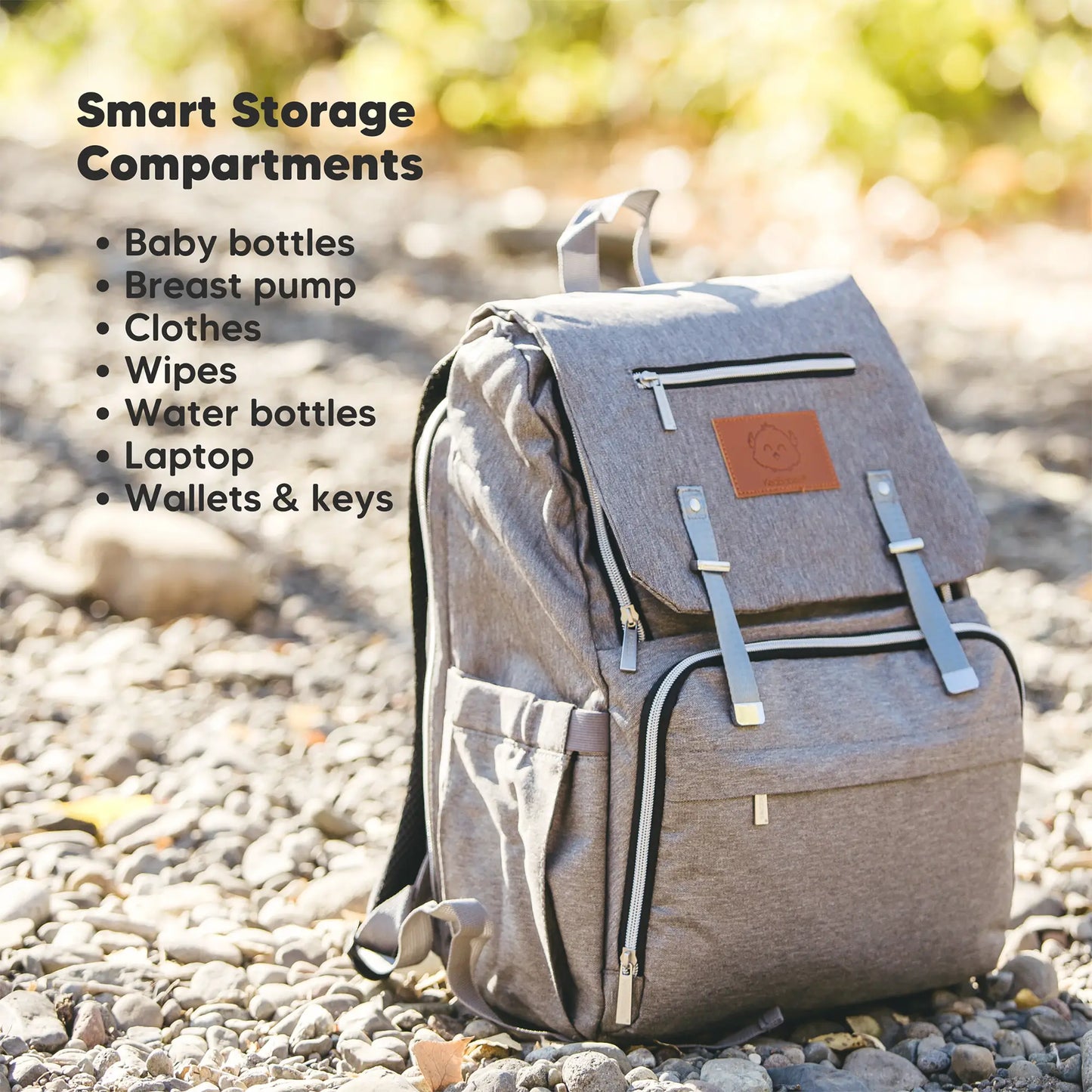 KeaBabies - KeaBabies Explorer Diaper Bag Backpack (Classic Gray) (7378801033394)