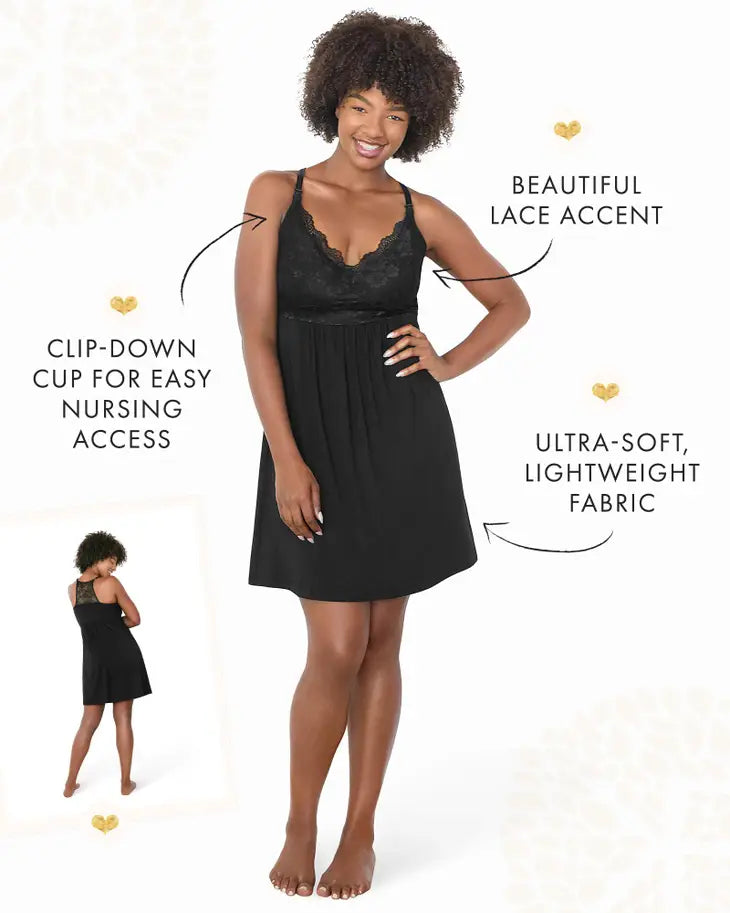 Kindred Bravely - Lucille Lace Maternity & Nursing Nightgown